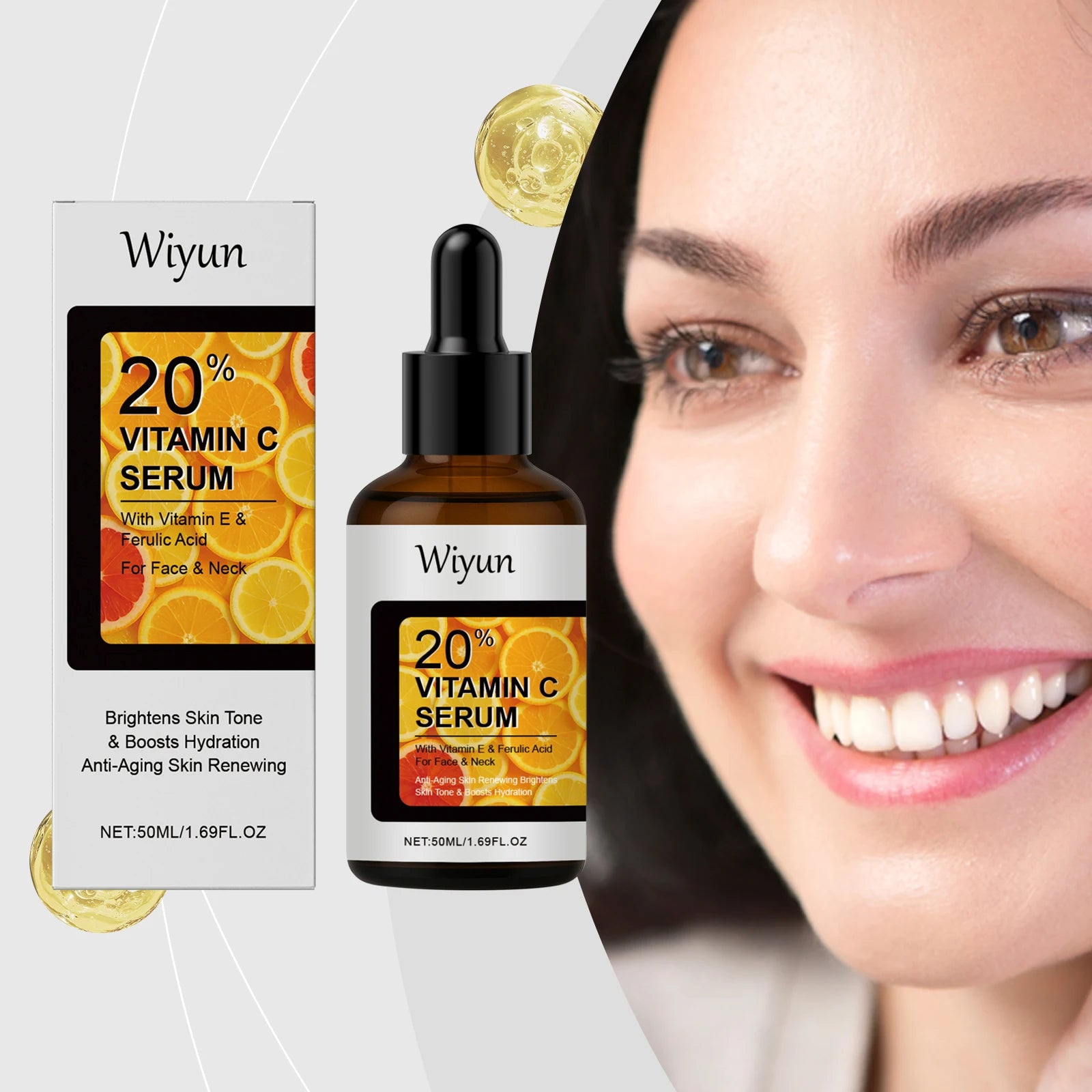 Vitamin C Fine Line Remover Face Serum Lifting Firm Remove Wrinkle Dark Spot Moisturizing Beauty Skin Whitening Brighten Essence Oasis Select