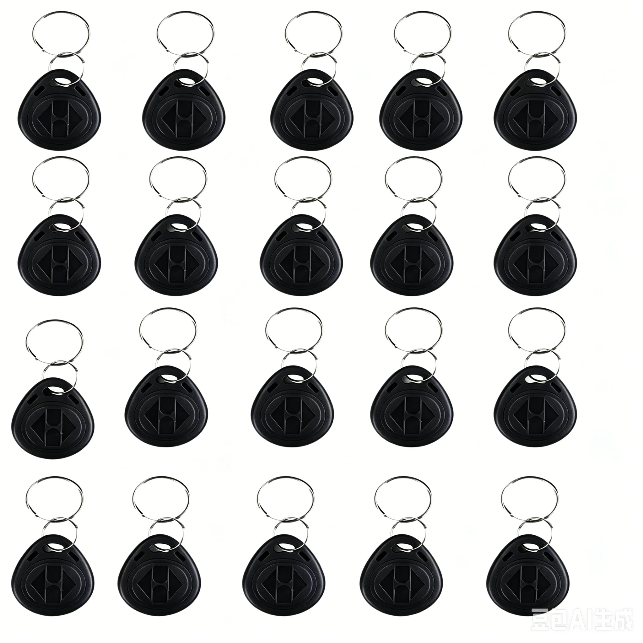EM4305 T5577 125khz Copy Rewritable Writable Rewrite keyfob RFID Tag Key Ring Card Proximity Token Badge Duplicate Oasis Select black 20pcs