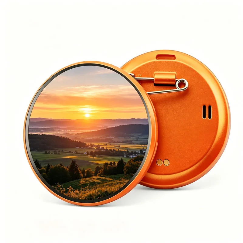 HD Touch Screen Smart Anime Electronic Badge with Video and GIF Display for Backpack Cosplay Durable Unique Gift Oasis Select Orange