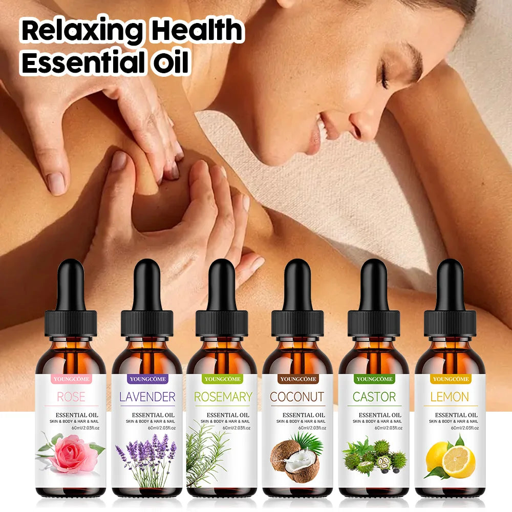 YOUNGCOME 6-Piece Natural Essential Oil Set – Hair & Skin Care