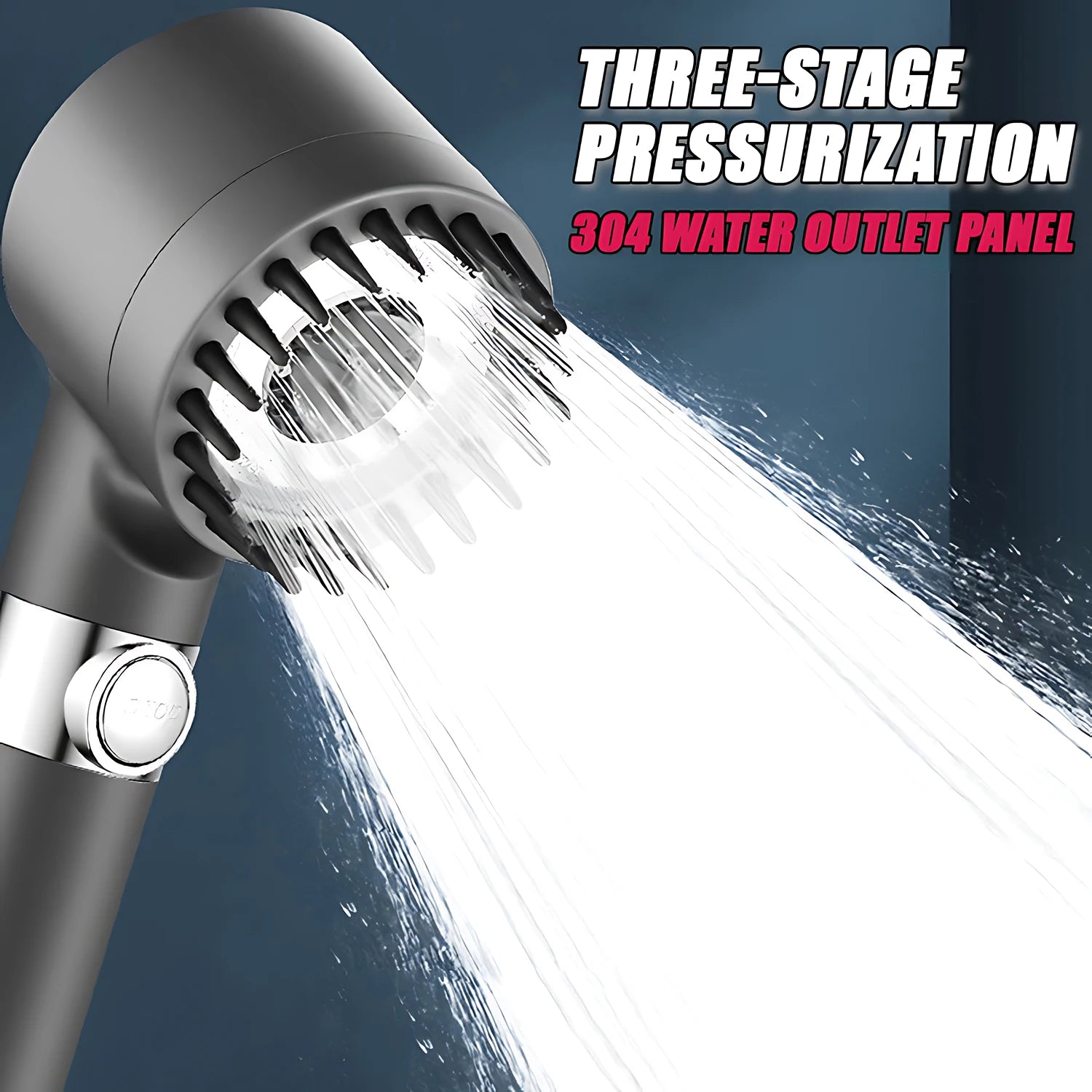 High-pressure shower head with massage brush filter 3 modes adjustable water spray Rain shower faucet Bathroom accessories Oasis Select