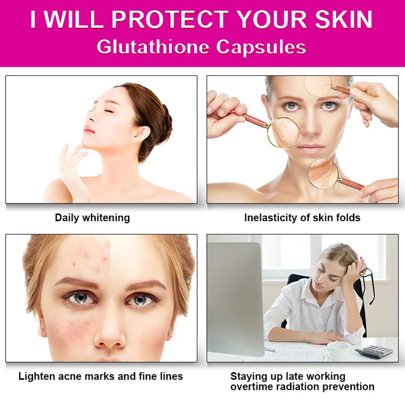 Glutathione Collagen Supplement, Antioxidant Whitening Capsules, Skin Health Deep Nourishment Skin Oasis Select