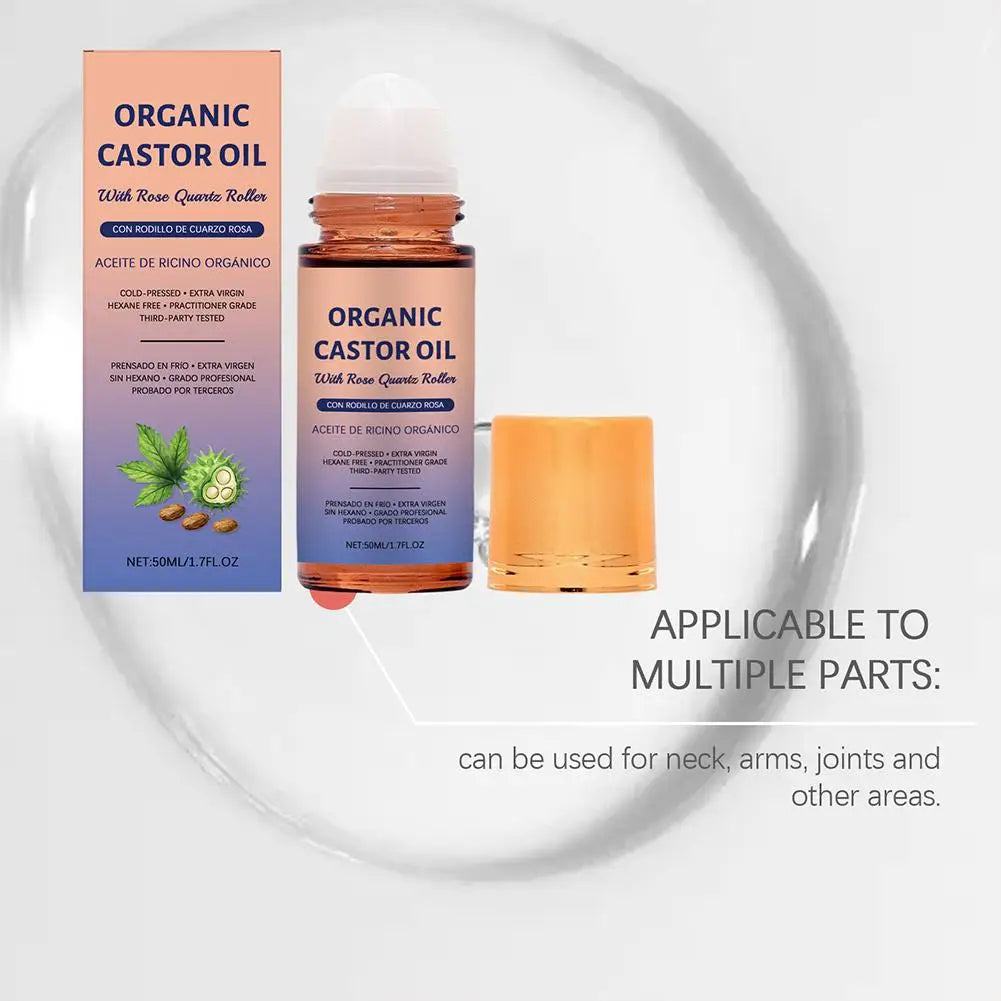 Castor Oil Roll-On Moisturizer – Nourishing Face & Body Care Body & Face Oil Roller Oasis Select