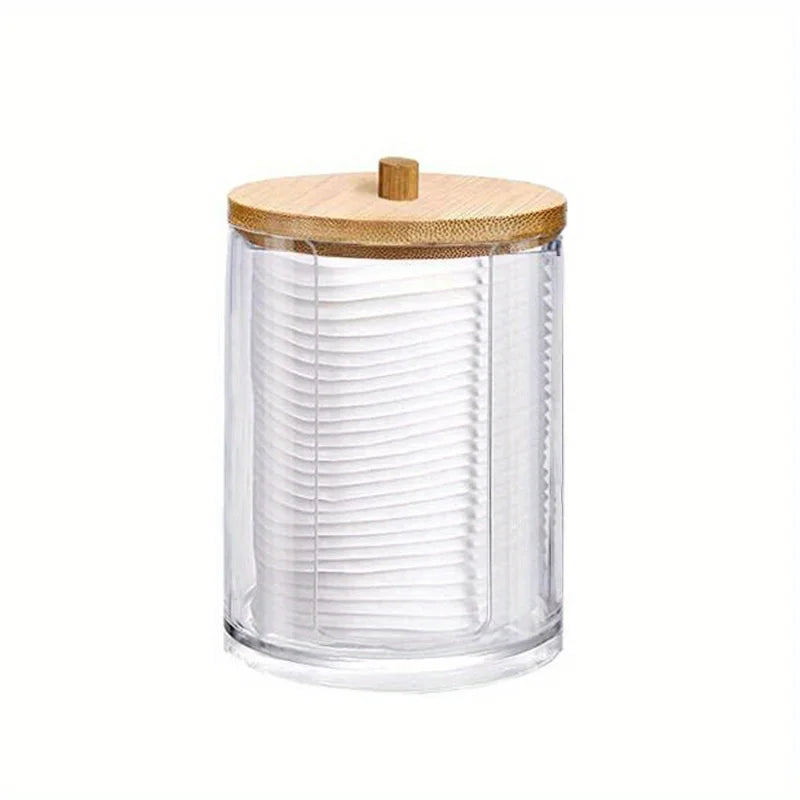 1/2 Pcs Makeup Organizer Round Clear Acrylic Makeup Organizer Makeup Cotton Pad Swab Holder Cotton Pad Organizer Box Makeup Pads Oasis Select 1pcs A
