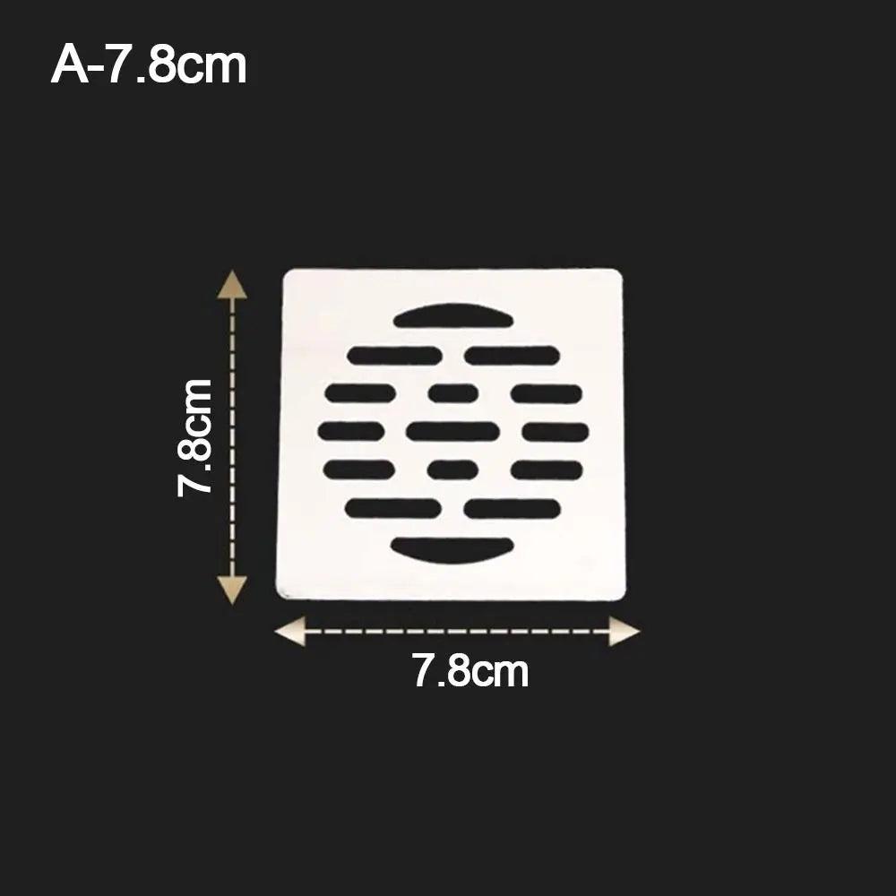 Square Floor Drain Cover Stainless steel convenient Shower Drain Hole Filter no rust Floor drain pad Bathroom Hardware Parts Oasis Select A-7.8cm