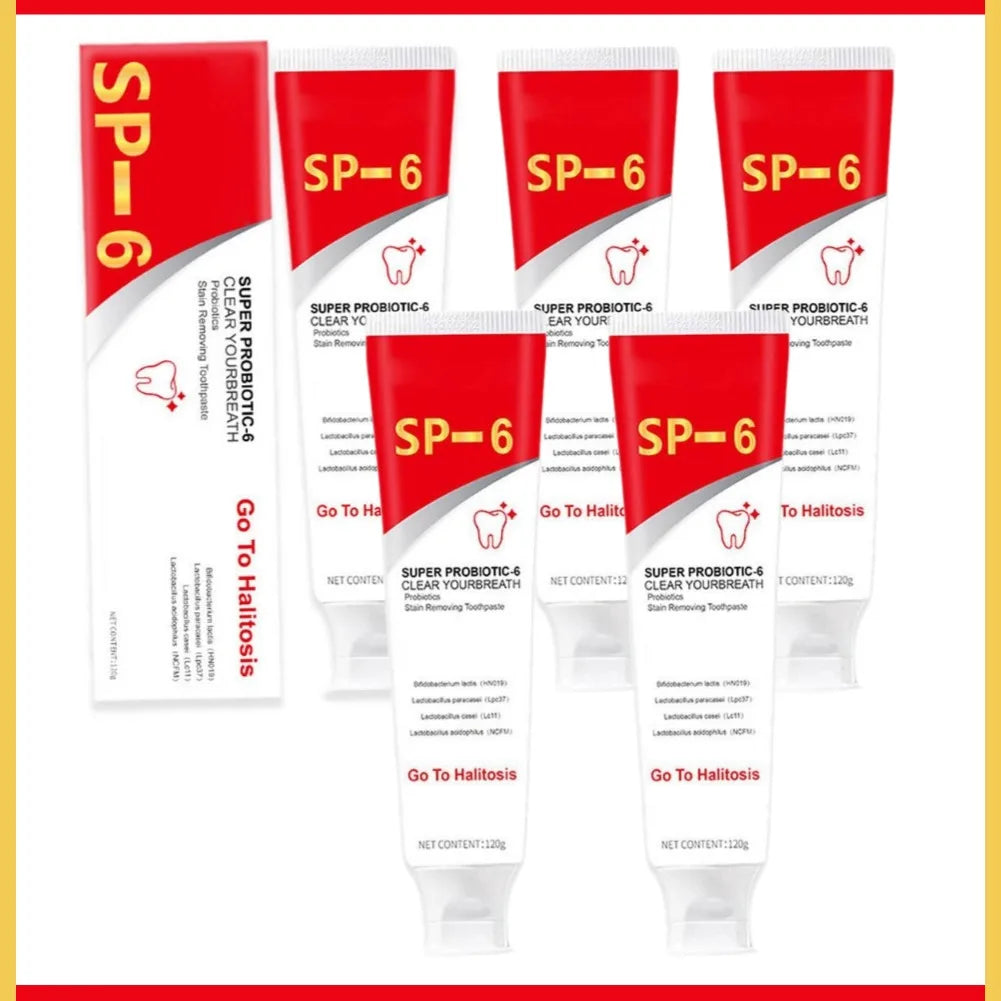 SP-6 Probiotic Whitening Toothpaste – Stain Remover & Fresh Breath