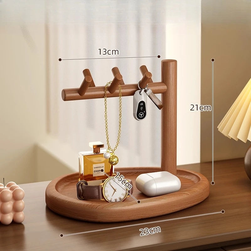 2025 New Desktop Small Display Rack Solid Wood Entrance Storage Rack Key Hanging Rack for Entering and Leaving The House Oasis Select D