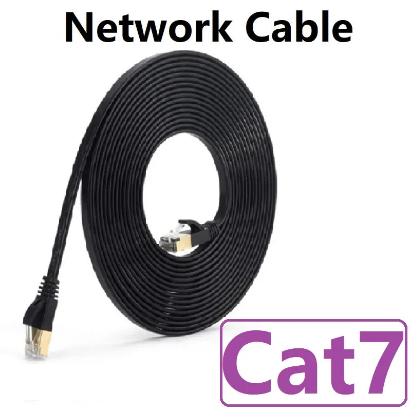 10Gbps CAT7 Flat Ethernet Cable RJ45 Lan Network Cable Networking Ethernet Cord CAT 7 Network Cable For Computer Router Laptop Oasis Select cat7 1m