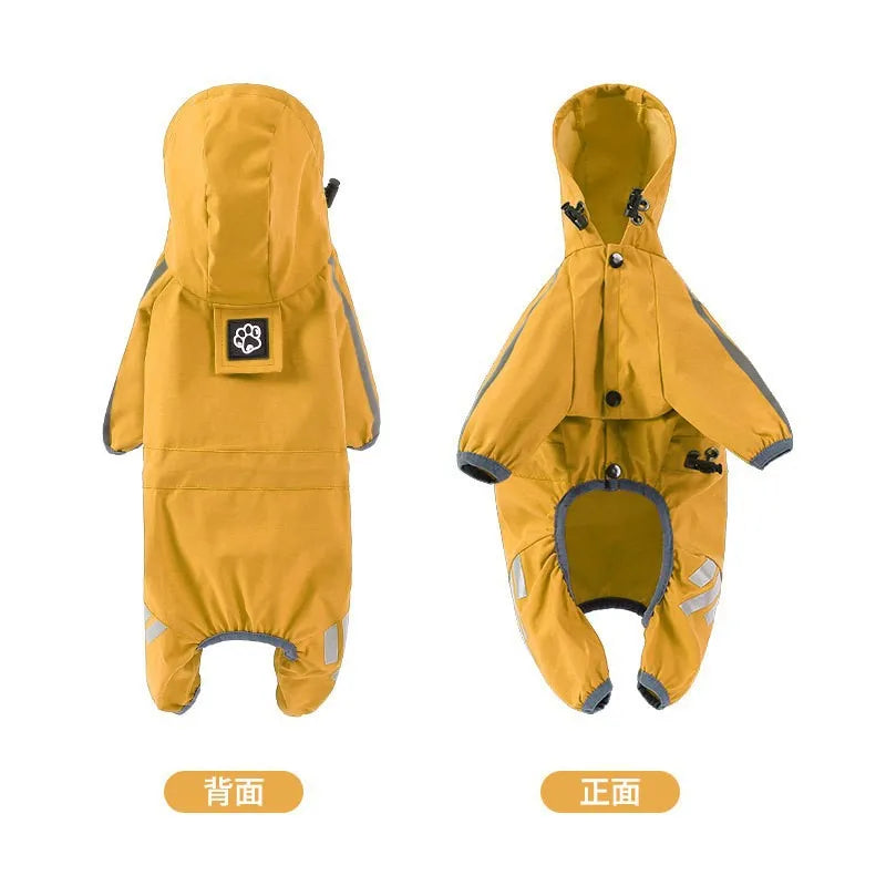 A Four-legged Waterproof Raincoat for Dogs, Large, Medium and Small-sized Pets, and A Pet Raincoat for Going Out on Rainy Days Oasis Select yellow XL L-34cm