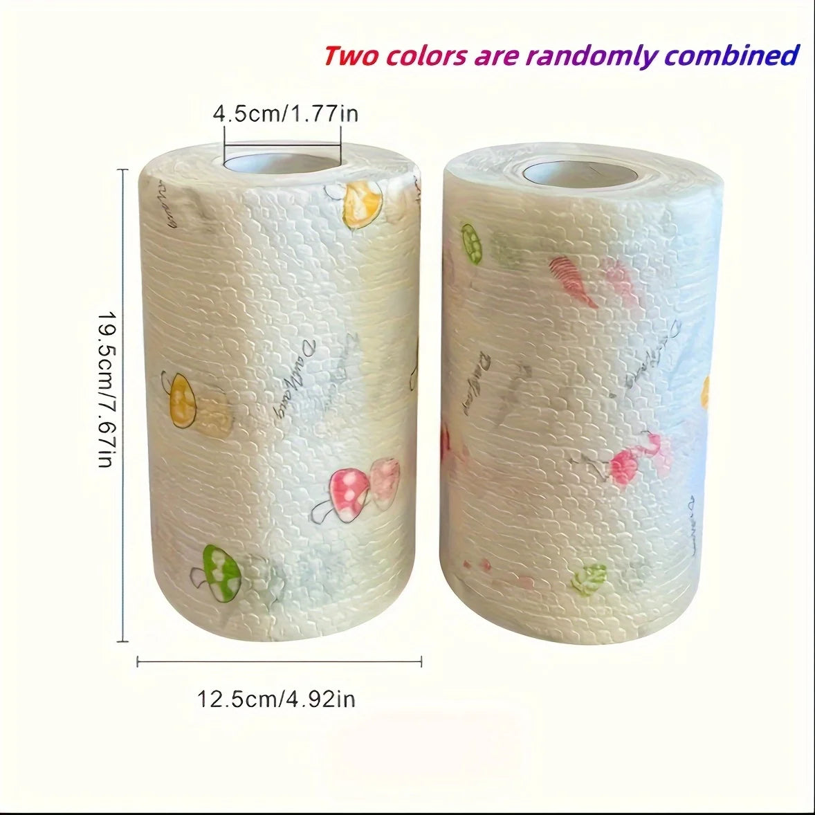 50 100pcs/roll Dishcloth Absorbent Thickened Kitchen Paper Dry Wet Use Non Greasy Random Pattern for Sink Cleaning Dishwashing Oasis Select