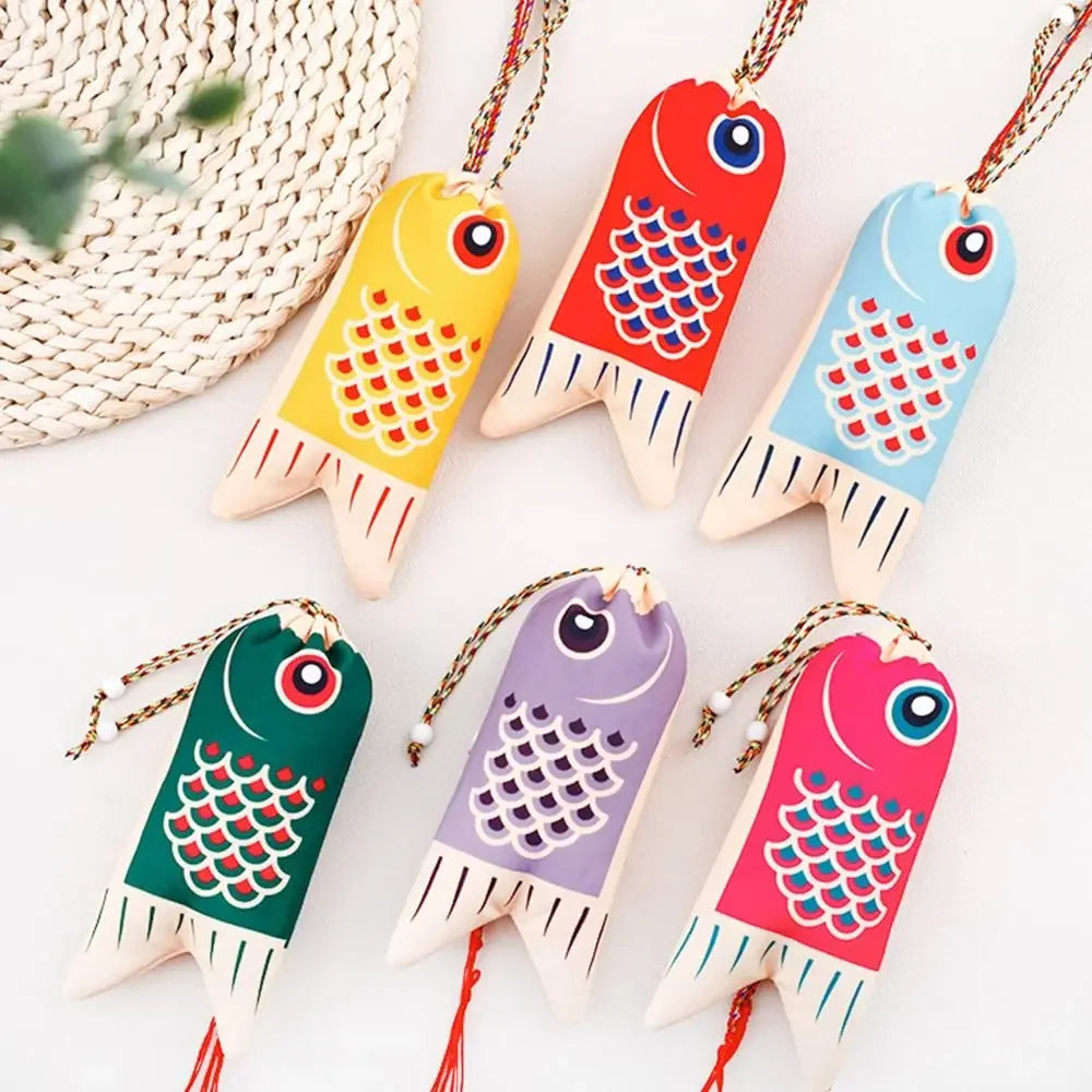 Koi Carp Blessing Bag Japanese Style Sachet Ethnic Style Jewelry Bags Coin Purse Hanfu Decor Brocade Lucky Pouch Small Item Bag Oasis Select