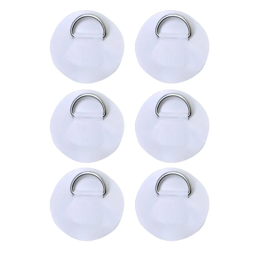6.5CM D-Ring Patch for Inflatable Boat Kayak Dinghy SUP D-Ring PVC Patch Stand-Up Paddleboard Canoe Rafting Rope Ring Patch Oasis Select 6 White