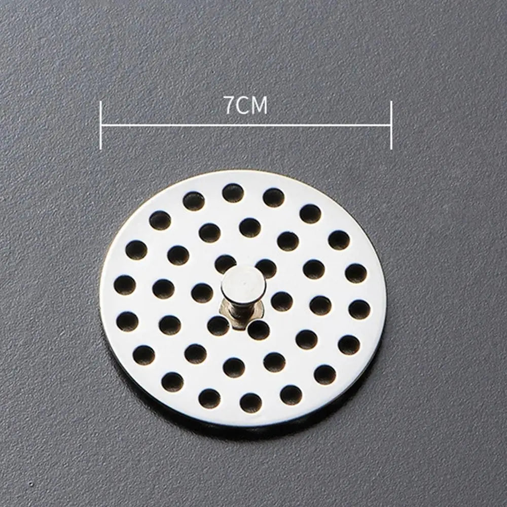 Durable Stainless Steel Floor Drain Net Cover Round Square Shape with Handle Hair Filter Drainage Grille Oasis Select -7cm-round shape