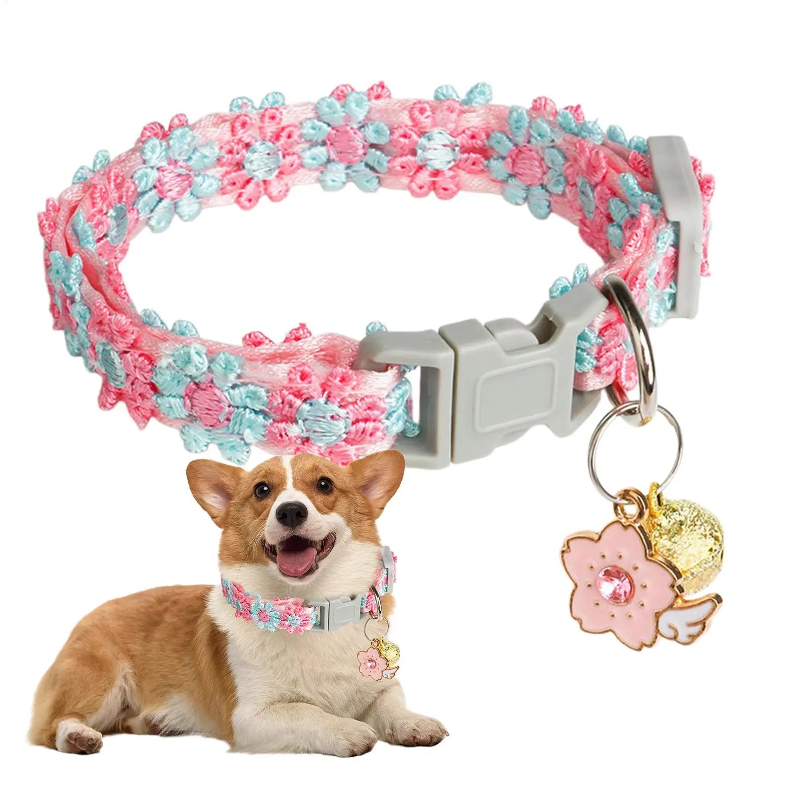 Pet Collar With Bell Colorful Dog Puppy Kitten Collar Adjustable Safety Bell Ring Necklace Cat Collar Anti-lost Pet supplies Oasis Select