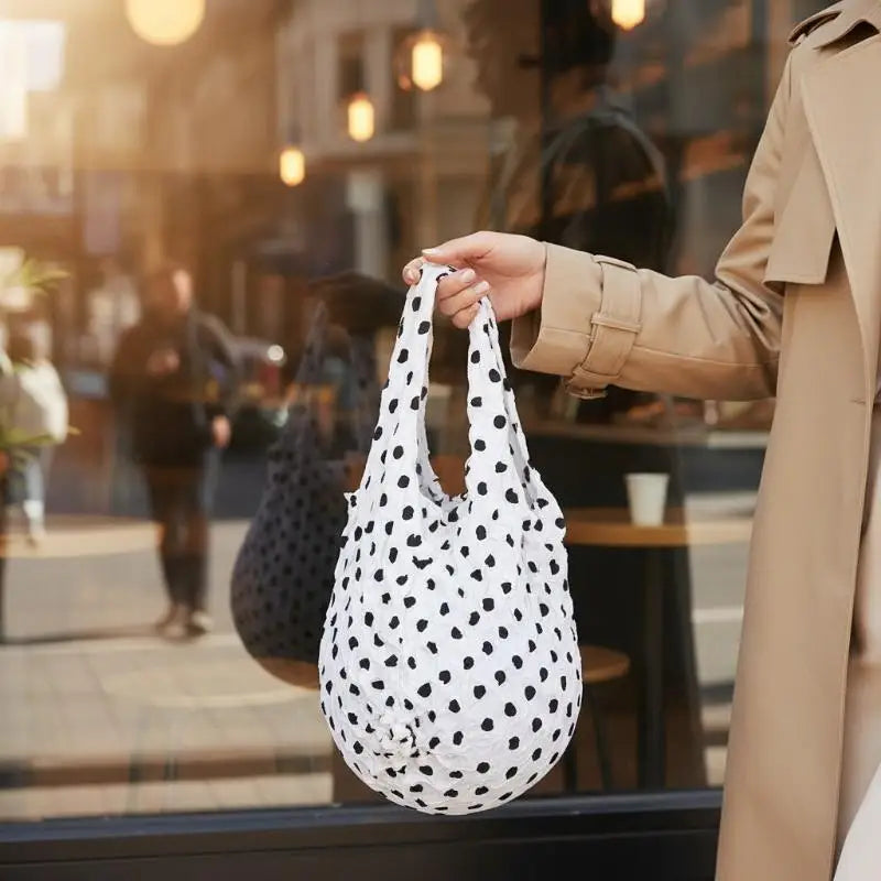 Expansion Fold Pleated Flexible Stretch Mini Shopping Bag Large Capacity Bubble Elastic Portable Handbag Storage Bag Oasis Select