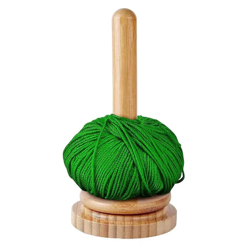Yarn Holder Stand Wood Manual Yarn Winder Dispenser Rotating Yarn Ball Storage Knitting Accessories forCutting Sewing Crocheting Oasis Select