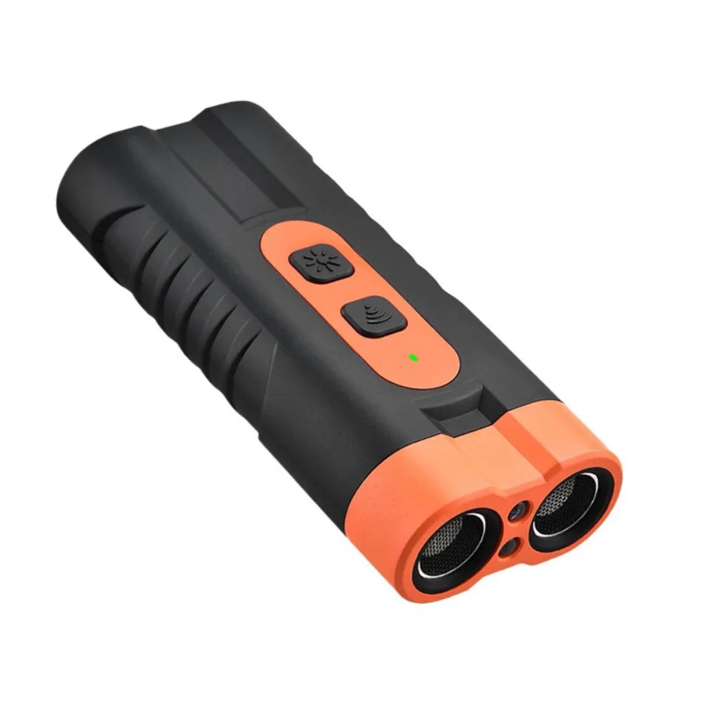 Rechargeable Ultrasonic Dog Repeller with LED Flashlight & Remote