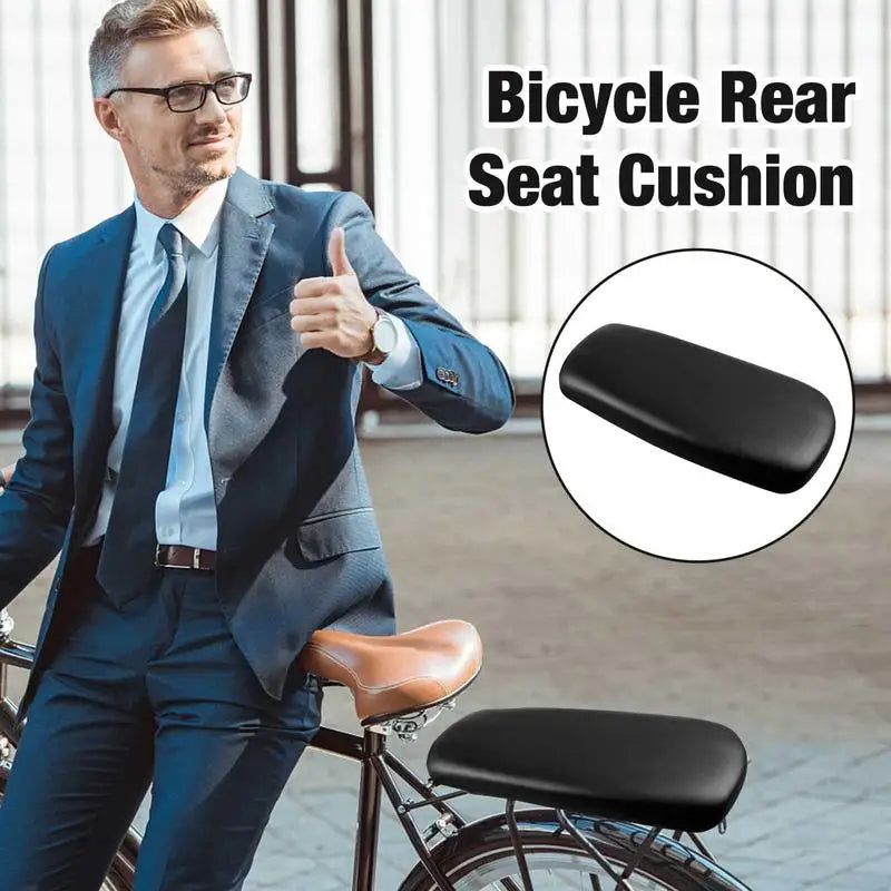 Bicycle Rear Seat PU Leather and Sponge Back Seat Cushion Soft Thickned Seat Cover Bike Accessories Bicycle Passenger Seat Oasis Select
