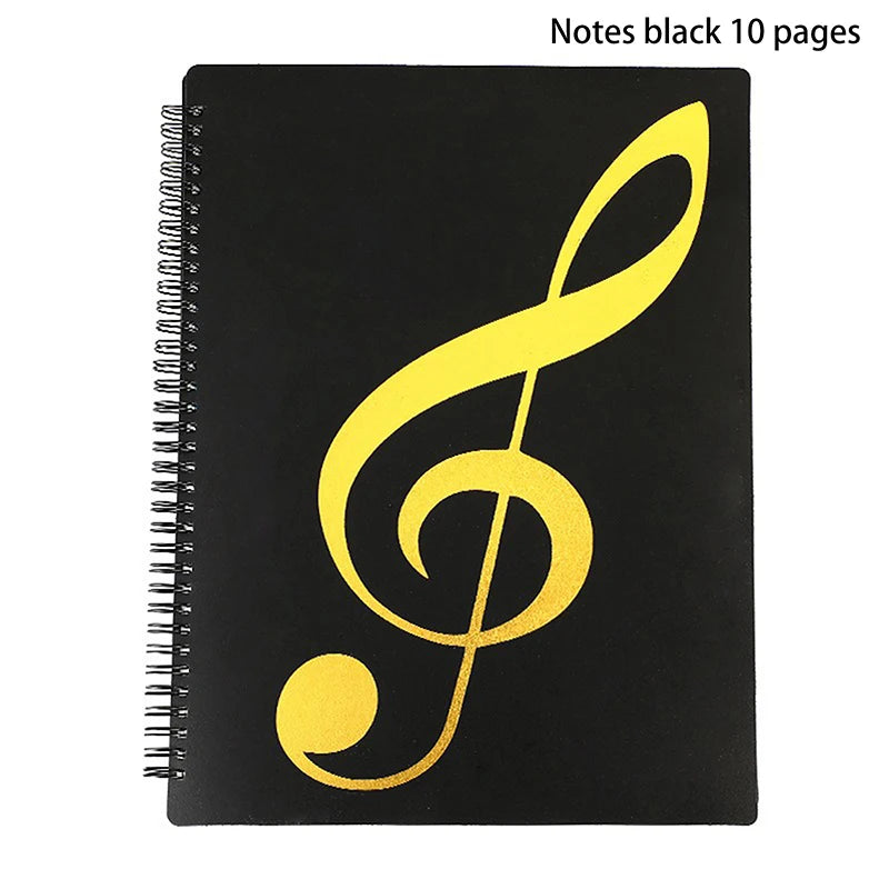 New Flexible 20 Pages Piano Music Score Folder A4 Music Book Clip Sheet Note Folder Piano Paper Sheets Music Binder For Practice Oasis Select 32cm black