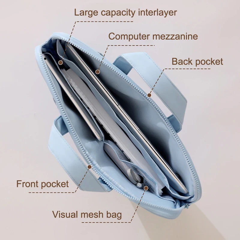 Cute 16 Inch Laptop Handbag Shockproof Notebook Bag For Macbook Air Pro 14 Huawei HP Lenovo Portable Travel Laptop Briefcase Bag Oasis Select