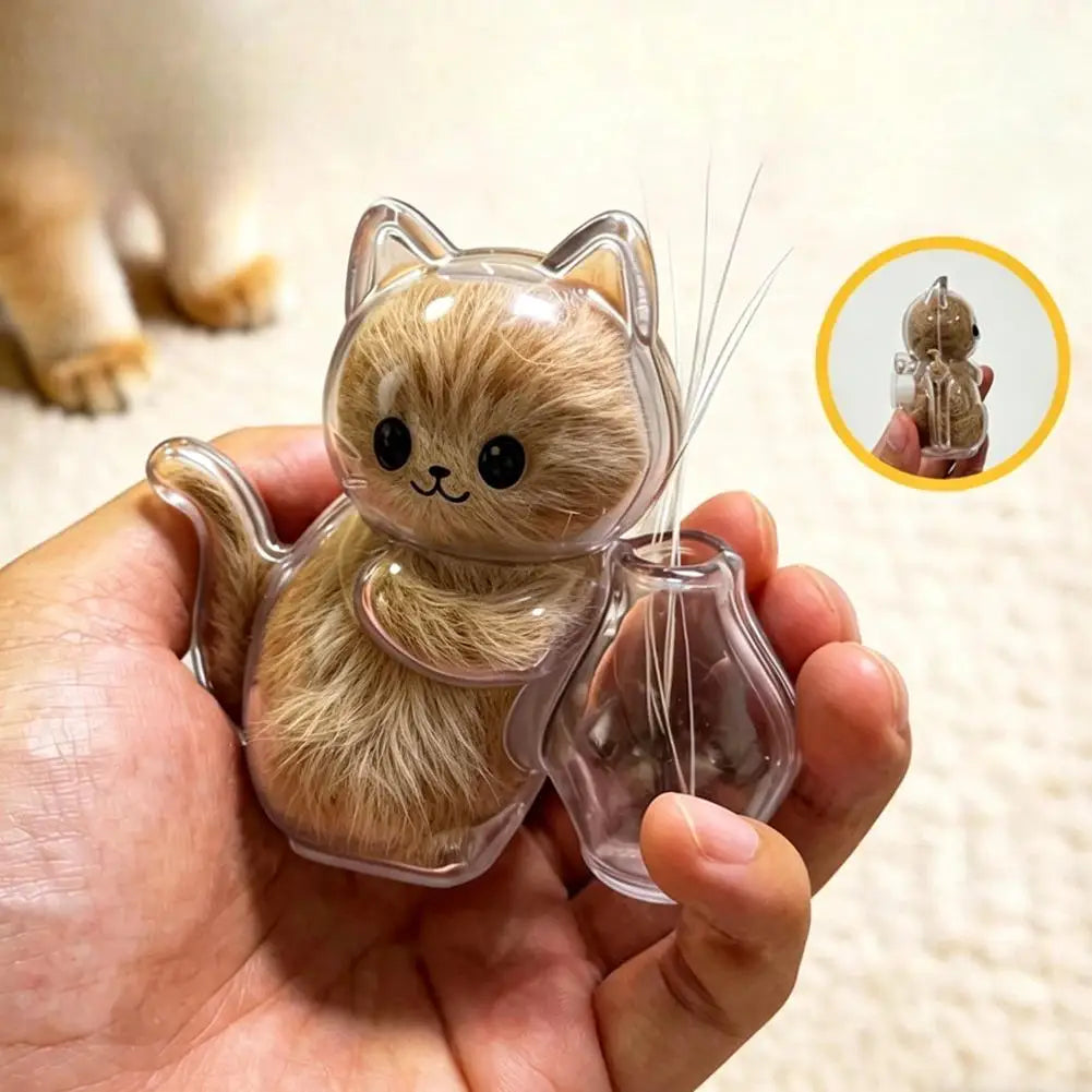 Pet Hair Collector Refrigerator Magnet Cat Whisker Storage Box Transparent Keepsake Souvenir Home Decor Supplies Oasis Select