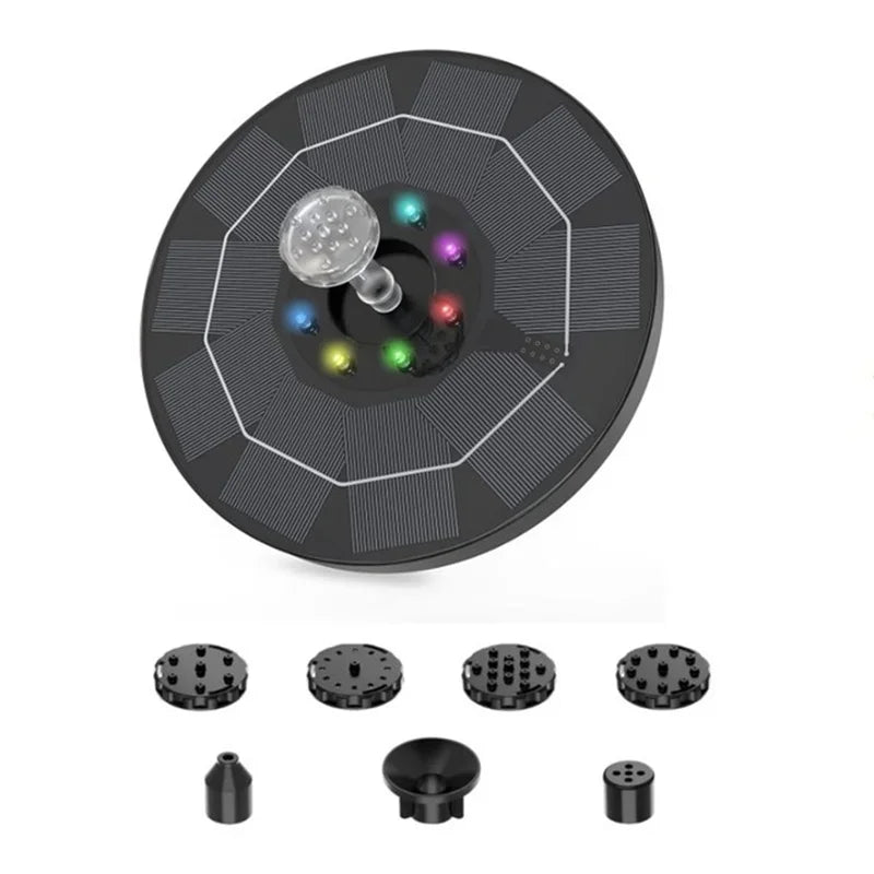 Solar Fountain Pump Energy-saving Plants Watering Kit Colorful Solar Fountain Solar Panel Bird Bath Fountain Outdoor Garden Pool Oasis Select 3.5W Colorful Solar