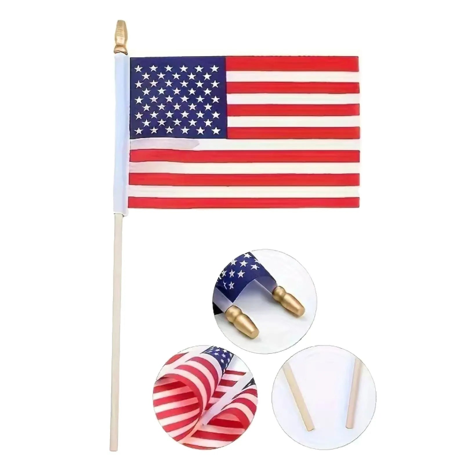 USA Hand Waving Flags 20x30cm Double-Sided Polyester – 12 Pack Patriotic Hand Flag Oasis Select