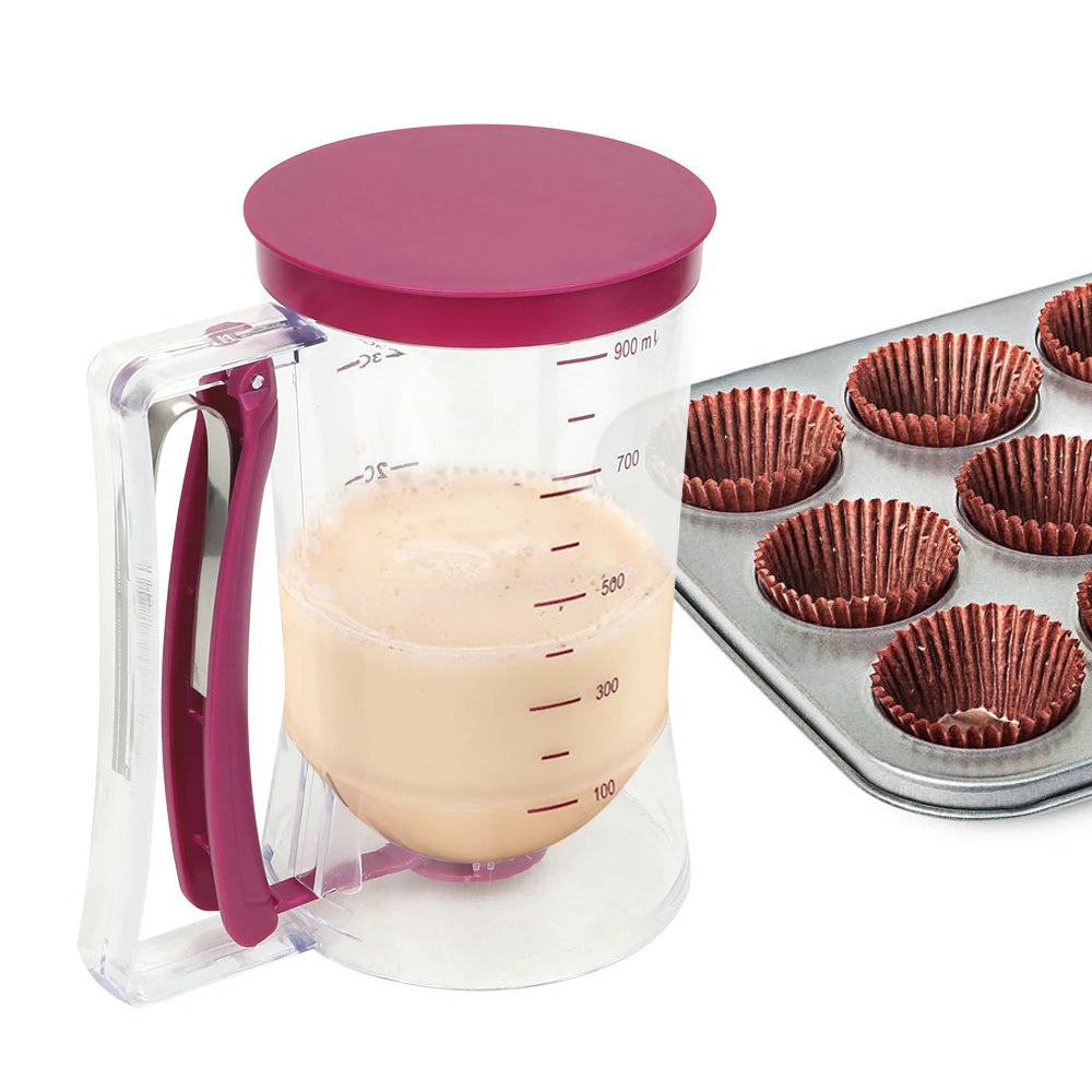 900ml Batter Flour Paste Dispenser For Cupcake Cookie Cake Muffins Measuring Cup Cream Speratator Pancake Batter Dispensers Oasis Select