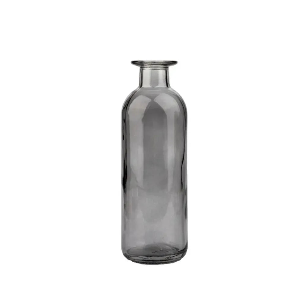 Transparent Glass Flower Vase | Modern Hydroponic Table Decor Glass Flower Vase Oasis Select Grey-S