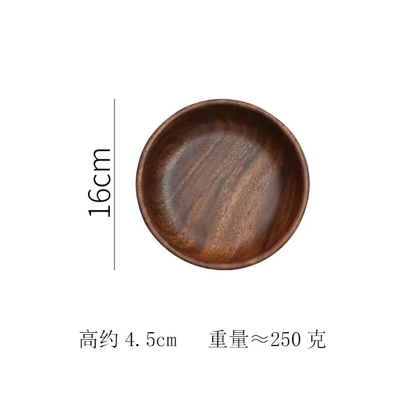 Walnut Solid Wood Boat Bowl – Handcrafted Salad & Fruit Bowl Wooden Serving Bowl Oasis Select 16x16x4.5cm