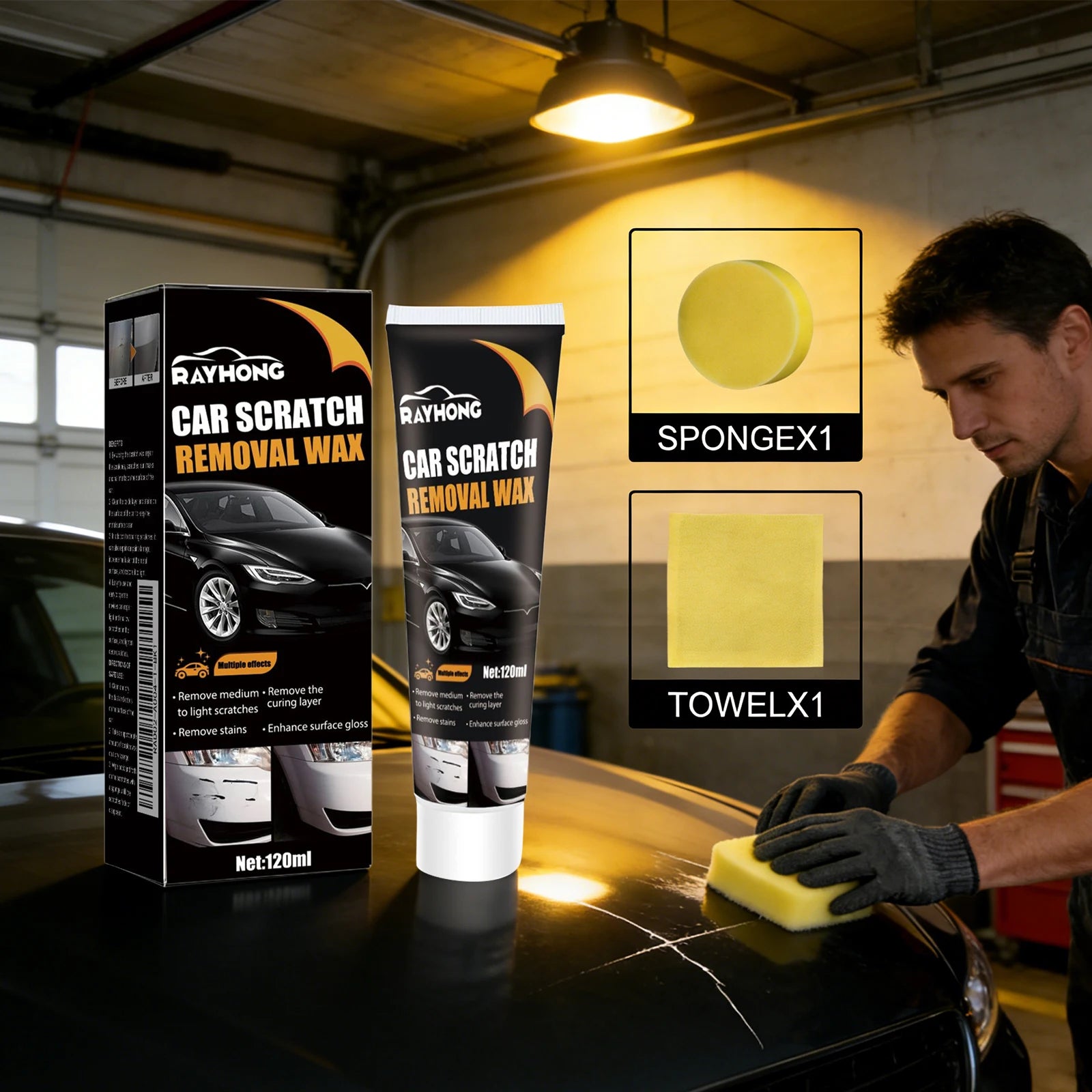Car Scratch Remover Wax – Paint Protection & Polishing Compound, Restore Shine & Repair Surface Scratches, Auto Body Care Kit Oasis Select