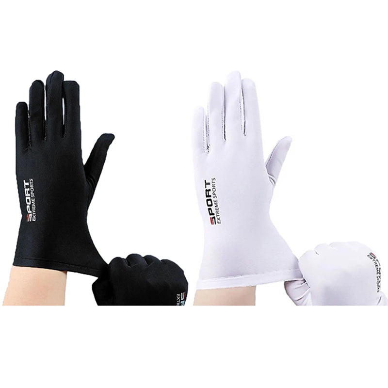 New Sale Summer Gloves Men Ice Silk Sun Proction Driving Glove Fishing Gloves Breathable Cycling Hiking Glove Full Finger Gloves Oasis Select