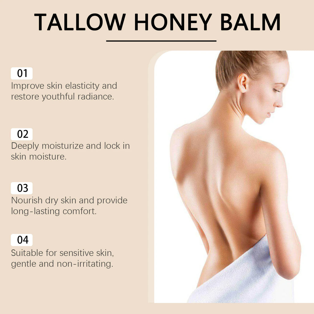 Tallow Honey Hydrating Face Balm Soothing Skin Repair Damaged Increase Facial Elasticity Lasting Nourishing Pure Tallow Cream Oasis Select