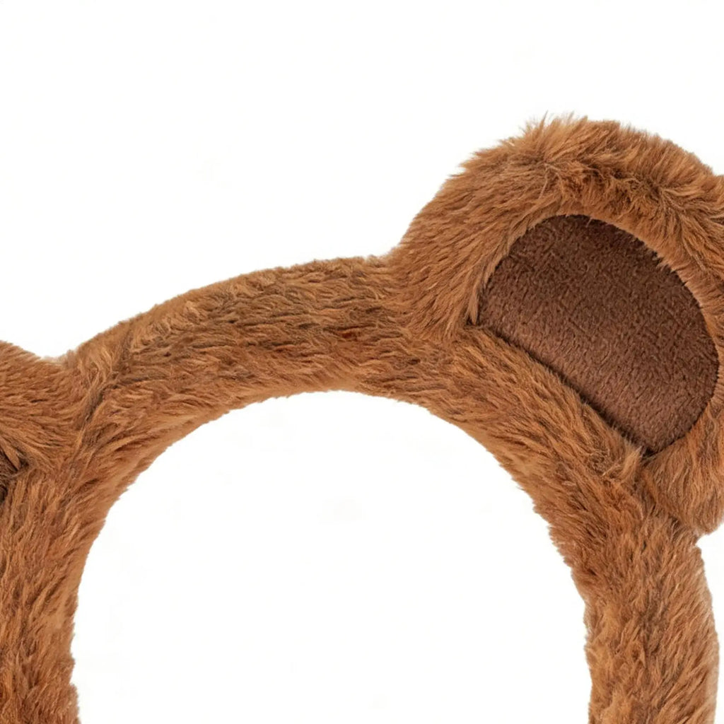 Headband Cute Bear Ears Plush Hairband Women Girls Wash Face Lovely Animal Headbands Cosplay Hoops Band Hair Accessories Oasis Select