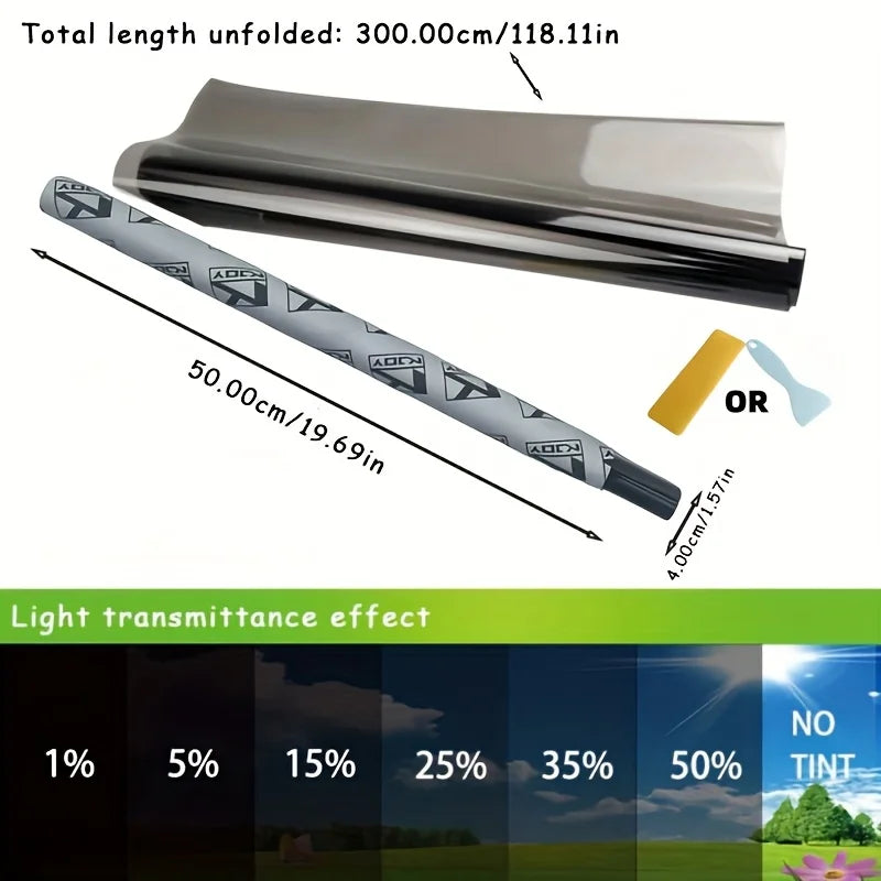 3Mx50CM VLT Black Car Window Foils Tinting Film Home Window Glass Solar UV Protector Sticker Films Pearl Cotton Stick Box PAC Oasis Select