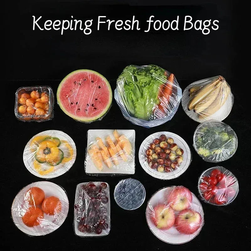 50/100pcs Transparent Fresh-Keeping Cover Food Storage Covers For Fruit Vegetables Reusable Cover Plastic Bowl Plate Seal Wrap Oasis Select
