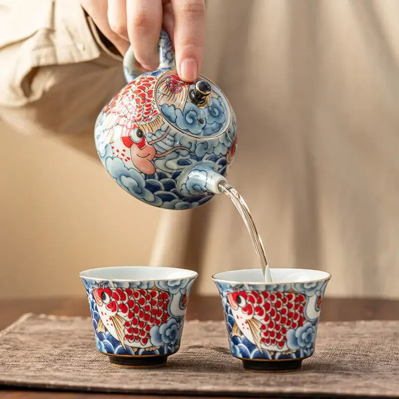 Chinese Underglaze Color Ceramic Teapot Tea Gift Customized Tea Infuser Tea Pot Oasis Select