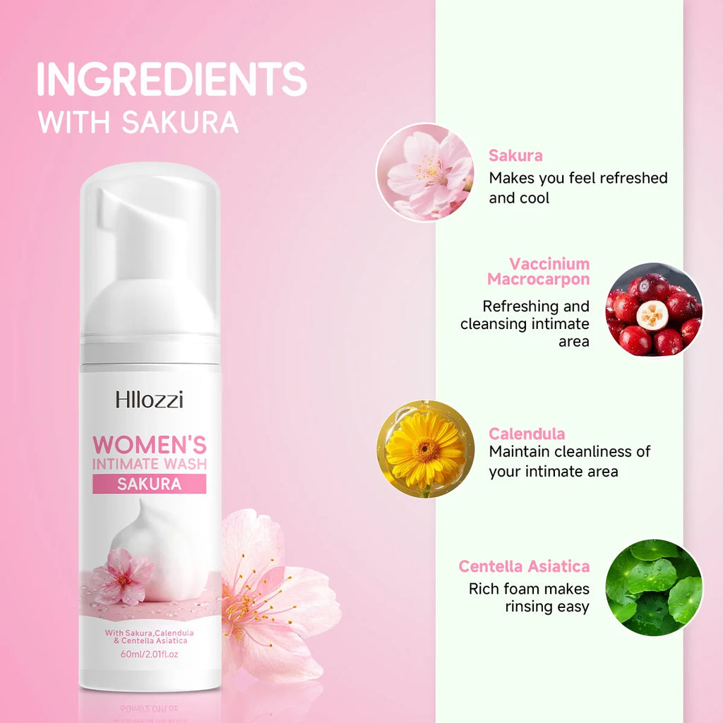 WOMEN'S INTIMATE WASH SAKURA，Deeply cleanses with rich foam, gently cares for skin, controls odor, and cleanses intimate areas. Oasis Select