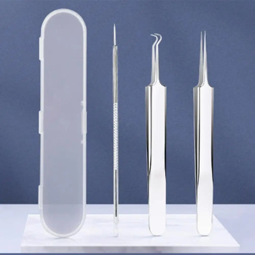 3PCS/kit Acne Needle Blackhead Clip Remover Extraction Pore Black Head Clean Face Skin Care Cleansing Needle Blemish Pick Tool Oasis Select