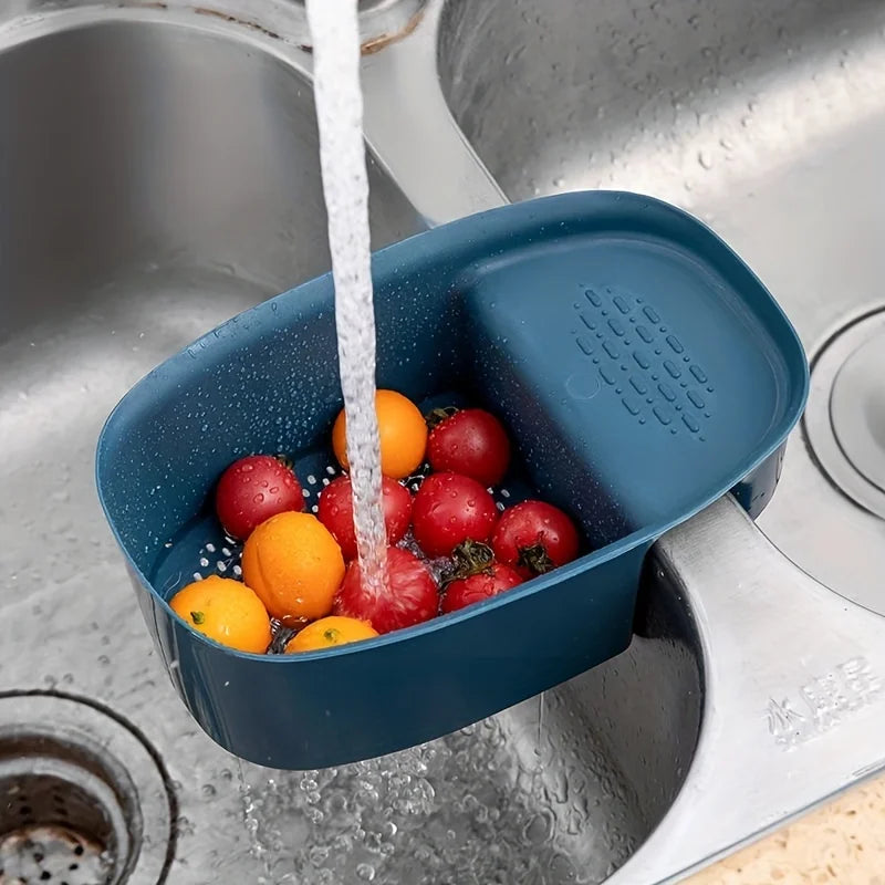 1pc - Plastic Drain Basket Filter, Rice Bowl, Drain Basket, Fruit Bowl, Laundry Basket, Handle, Home Kitchen Organizer Oasis Select