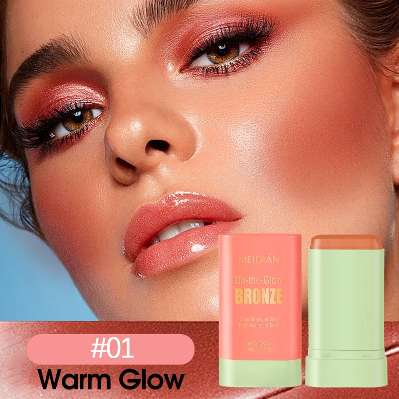 Waterproof Powder Blush Stick – Long-Lasting Vibrant Color Powder Blush Stick Oasis Select 01 Warm GLOW