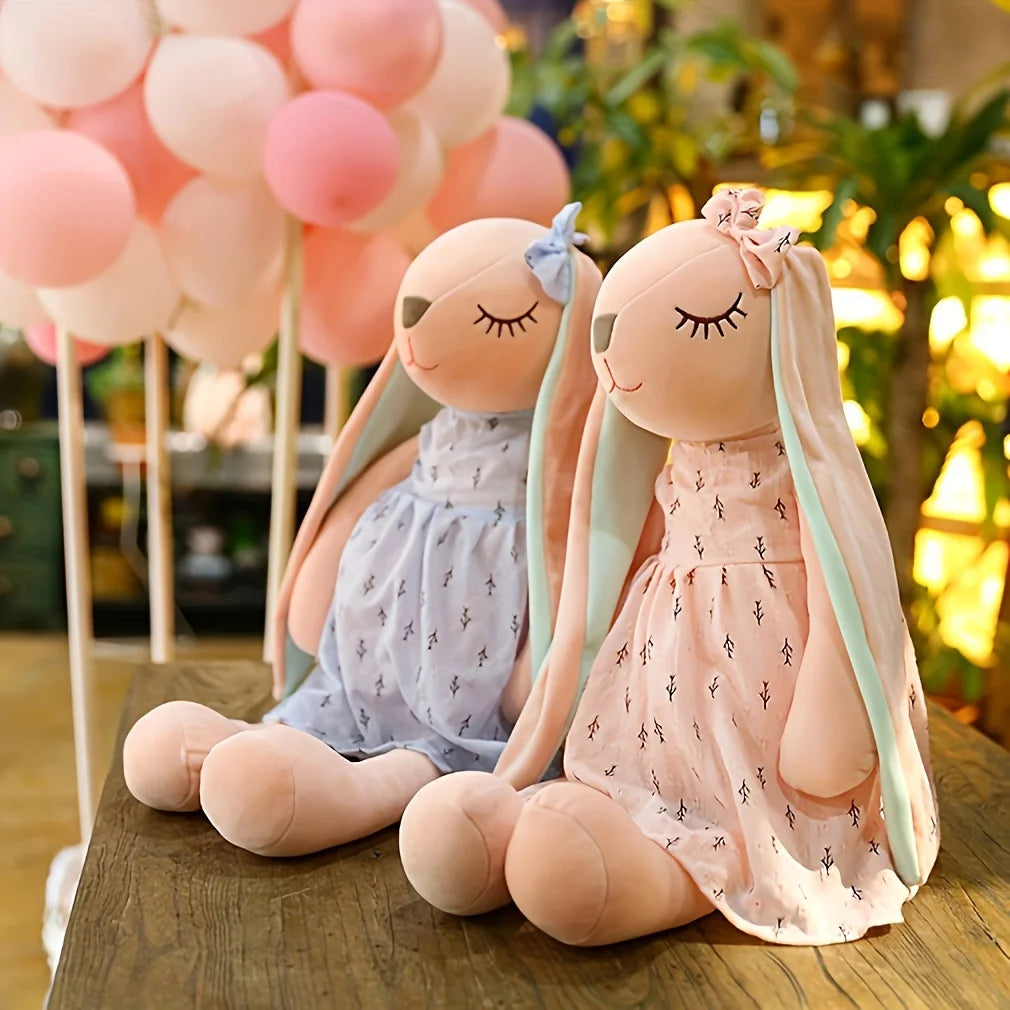 1pc Cute Bunny Plush Toy, Soft Polyester Non-Woven Fabric, Lightweight Stuffed Animal Toys, Children Easter Gift Oasis Select