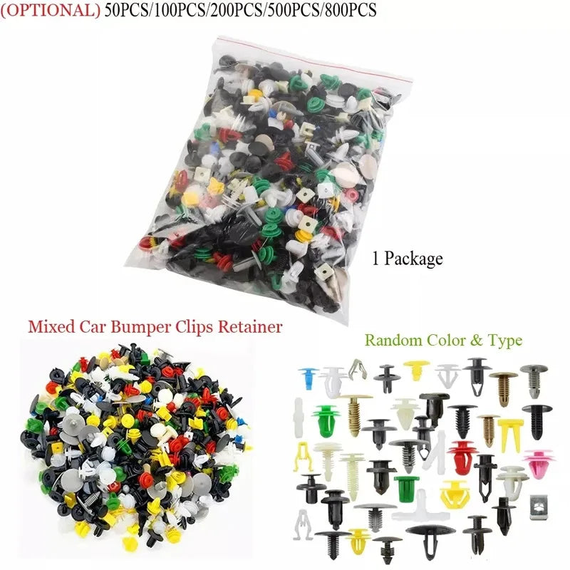 50-500pcs Universal Mixed Auto Fastener Car Bumper Clips Retainer Car Fastener Rivet Door Panel Liner for All Car Oasis Select