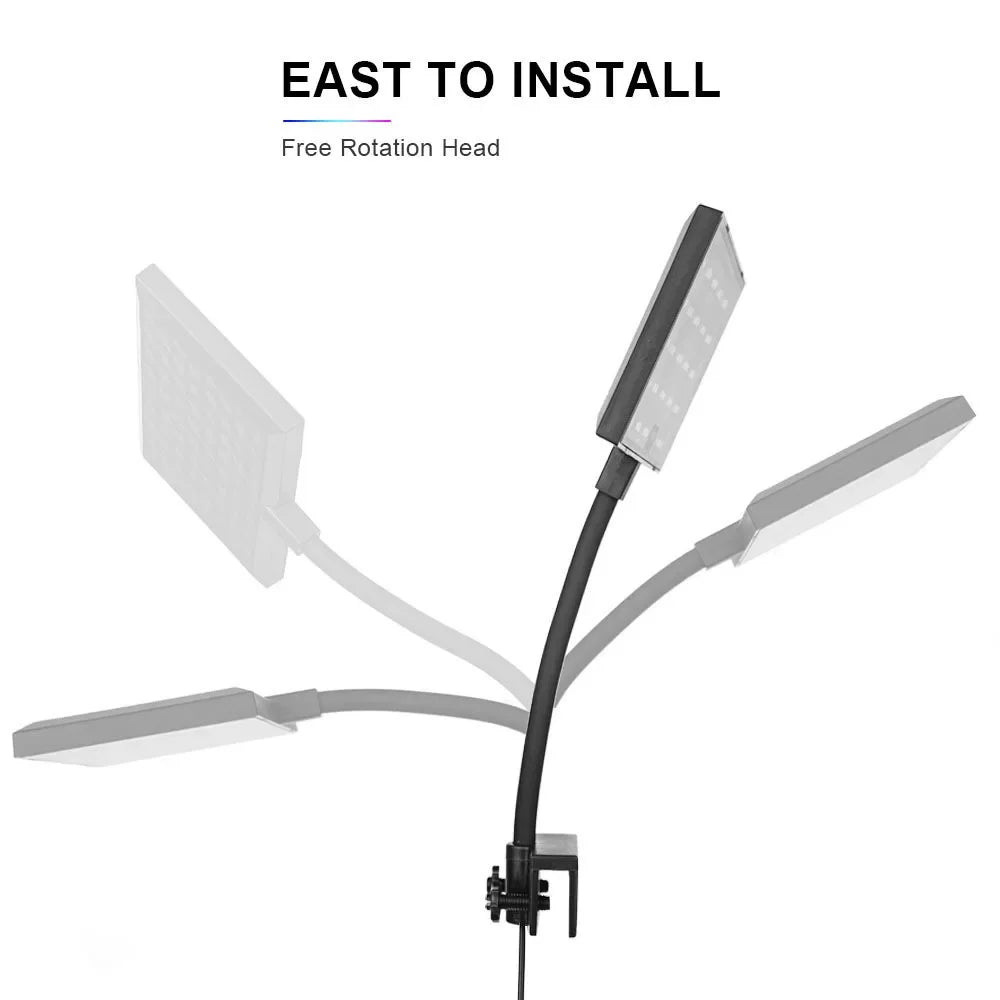 Led Aquarium Fish Tank Lighting Clip Lamp Adjusted High Brightness Landscape Plants Water Grass Algae Grow Lights with Lampshade Oasis Select