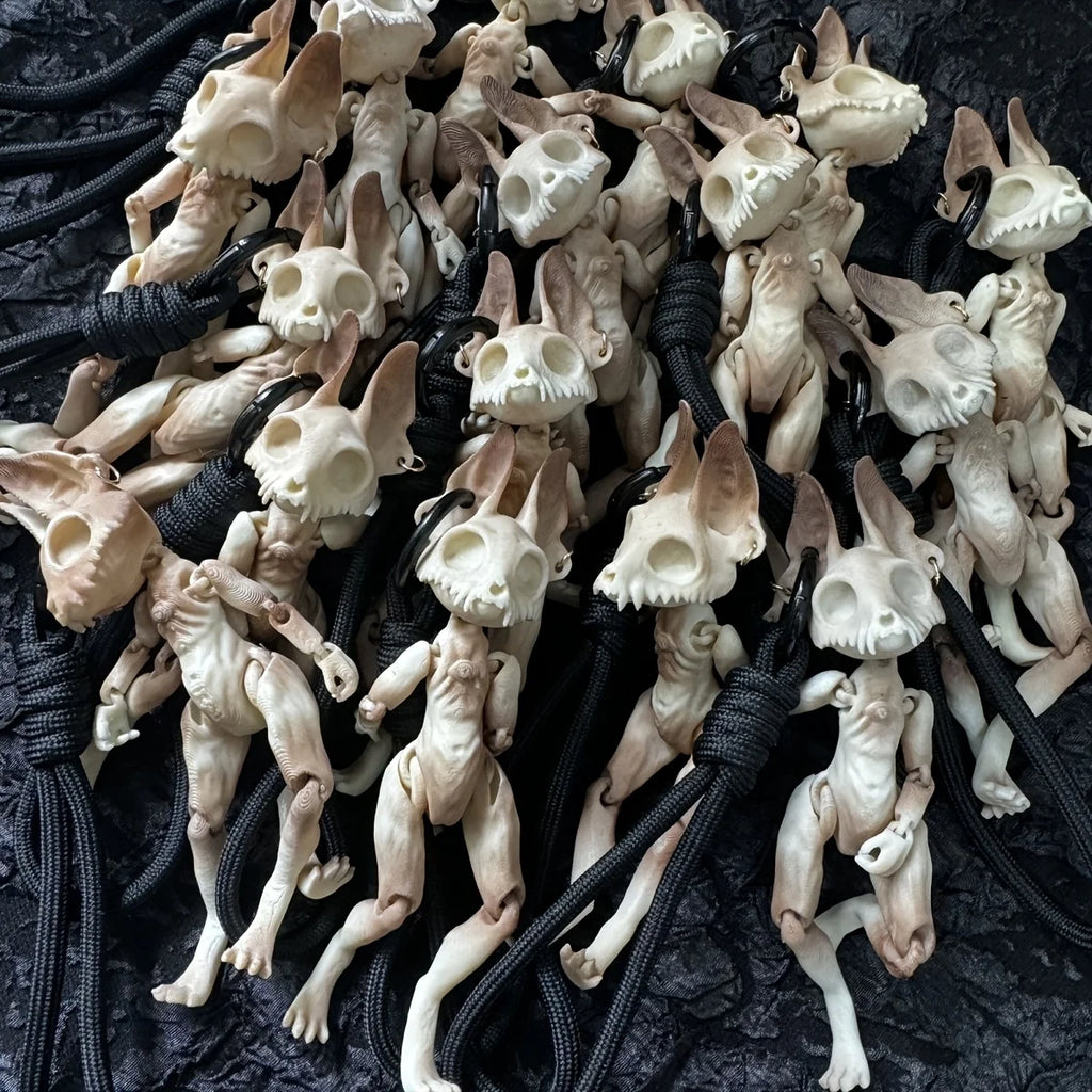 Two creative demonic cat skeleton decorative ear bands with holes (without strings) Oasis Select