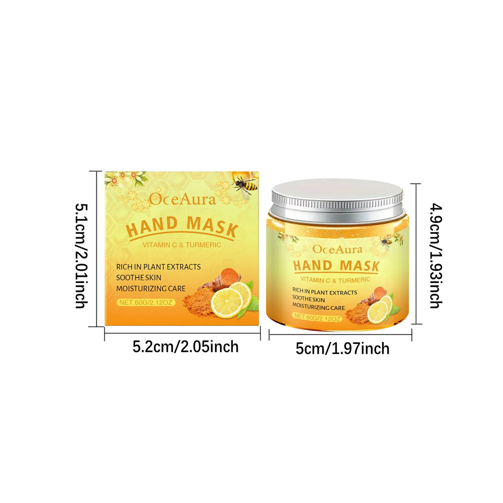 Vitamin C Turmeric Peel Off Hand Mask Moisturizing Nourishing Smoothing Skin Hydrating Improve Roughness Hand Skin Care Oasis Select