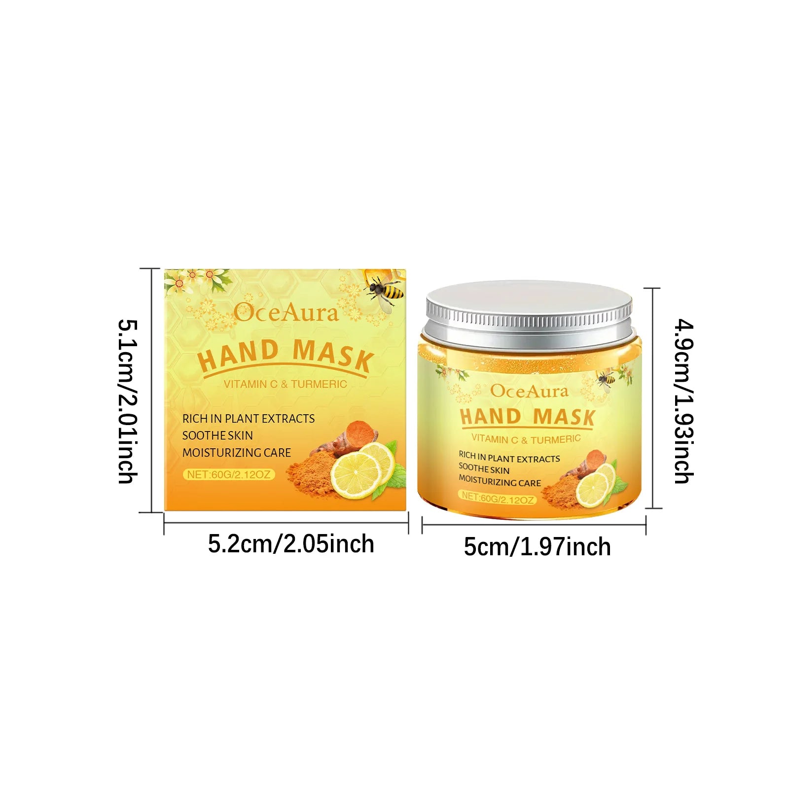 Vitamin C Turmeric Peel Off Hand Mask Moisturizing Nourishing Smoothing Skin Hydrating Improve Roughness Hand Skin Care Oasis Select