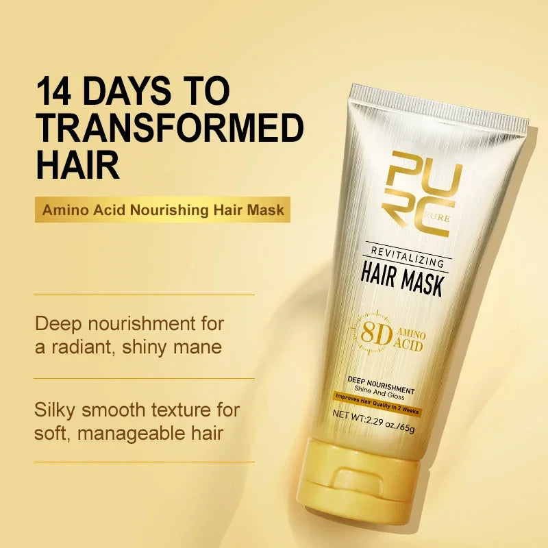 PURC Amino Acids Hair Mask & Hair Serum Set Nourish Smoothing Repair Damaged Frizz Soft Treatment Hair Care Beauty Products Oasis Select