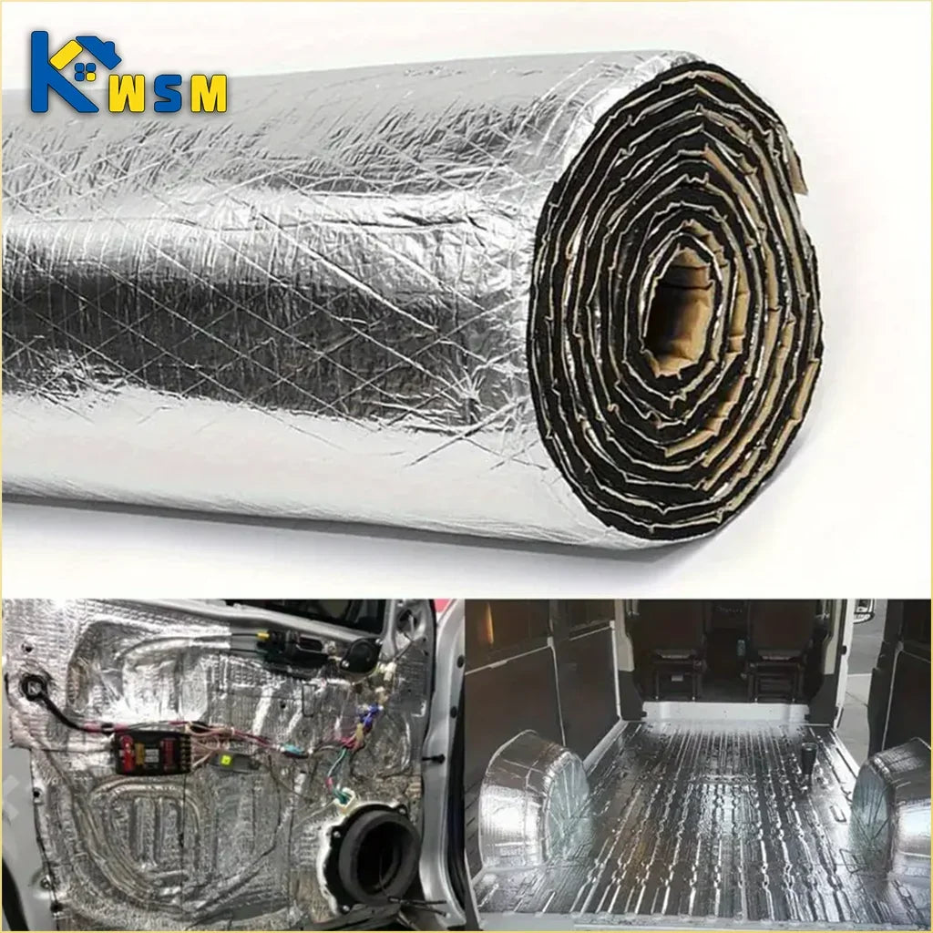 5/10MM Sound Deadener Heat Insulation Mat Car Van Sound Proofing Deadening Insulation Car Hood Insulation Silent Door Wall Oasis Select