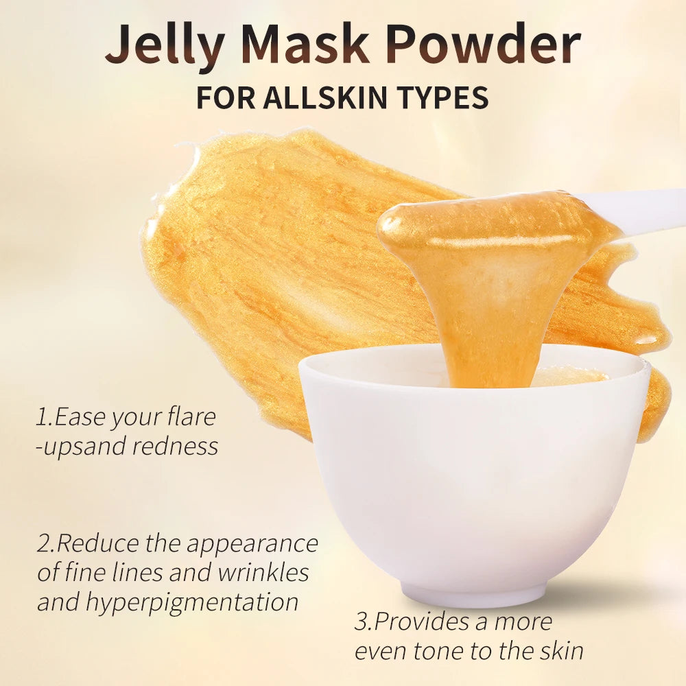 24K Gold Anti-Aging Jelly Mask Powder – Peel-Off Hydro Face Mask Peel-Off Face Mask Oasis Select